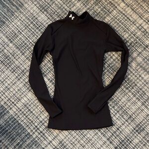 Kids XS Under Armour Black Long-Sleeve Mock Neck Performance Top